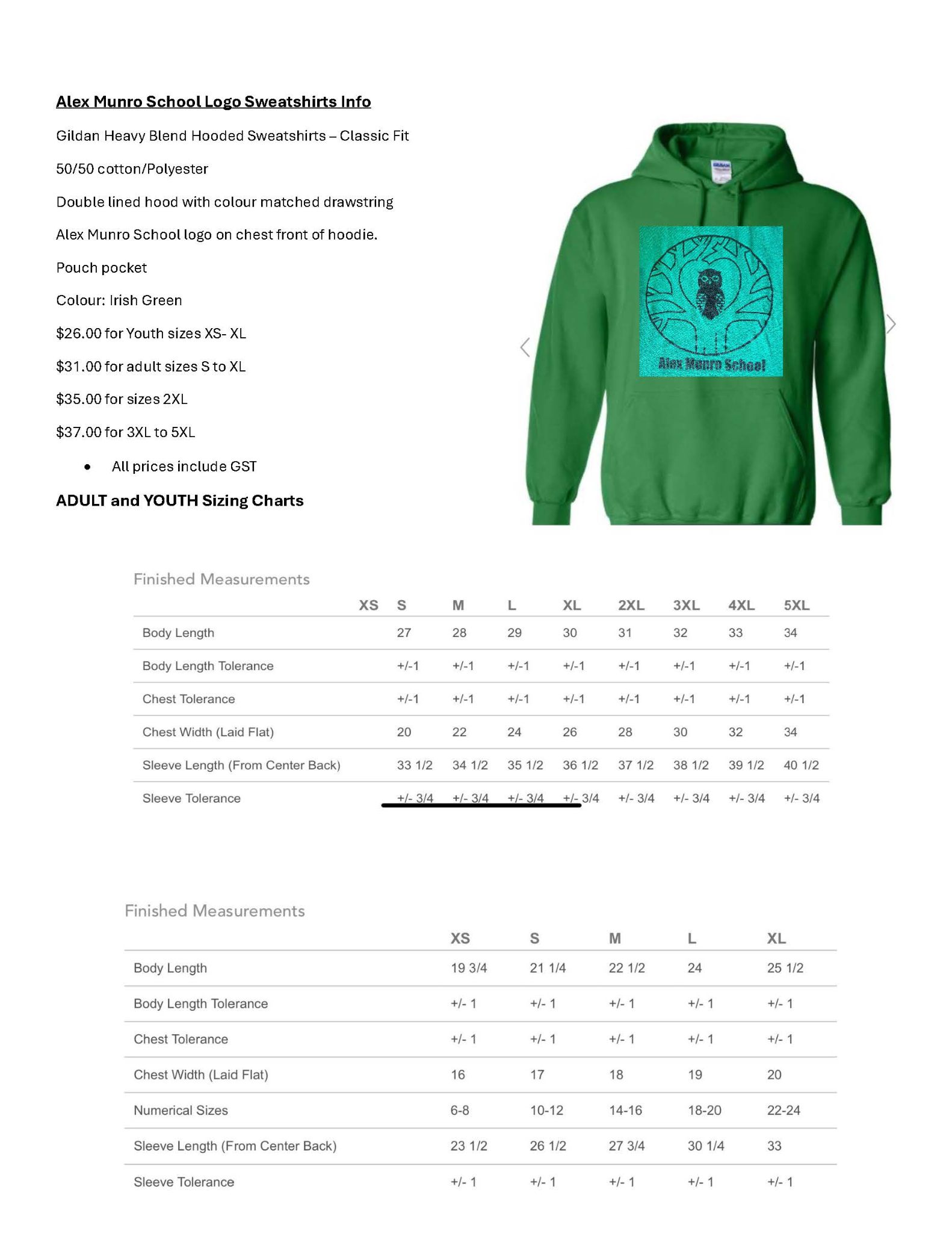 AMPA Hoodie Information